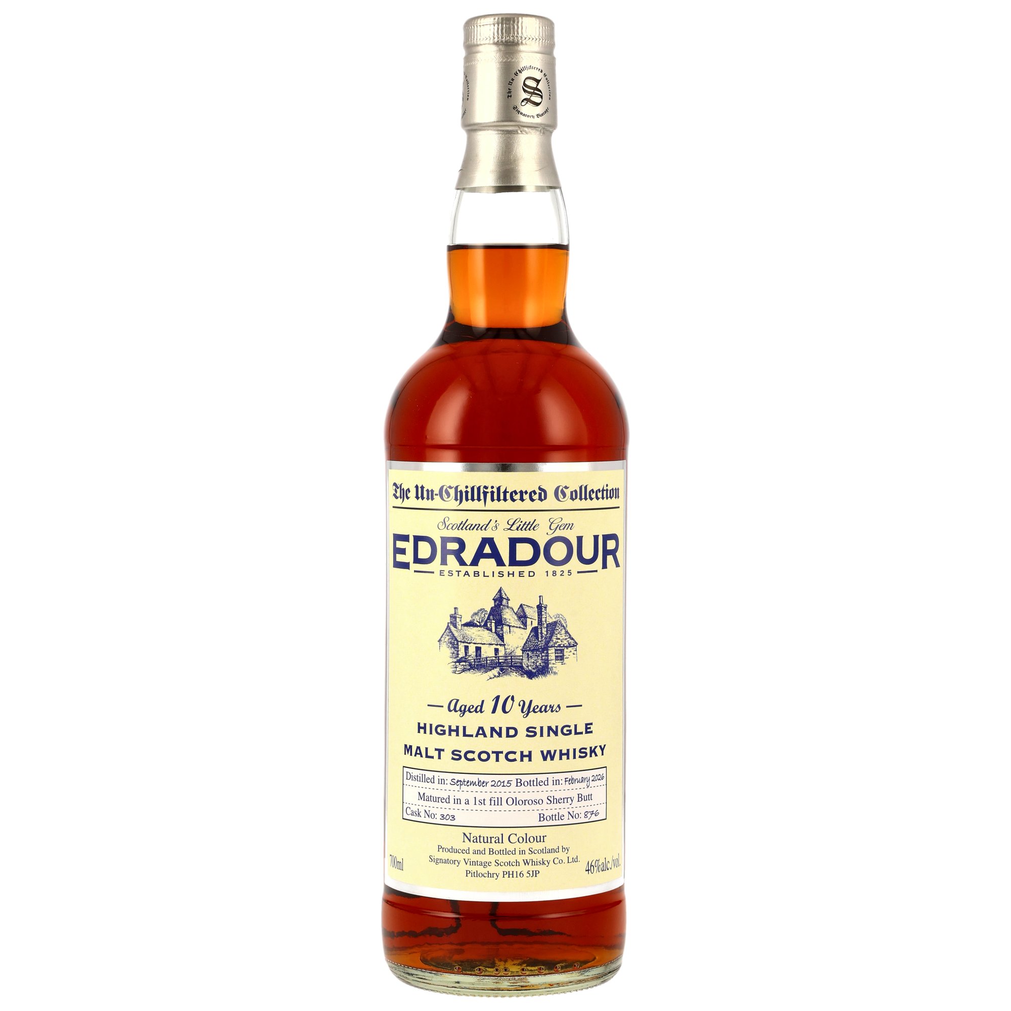 Edradour 2015/2026 - 10 Jahre 1st Fill Oloroso Sherry Butt #303 The Un-Chillfiltered Collection (Signatory)