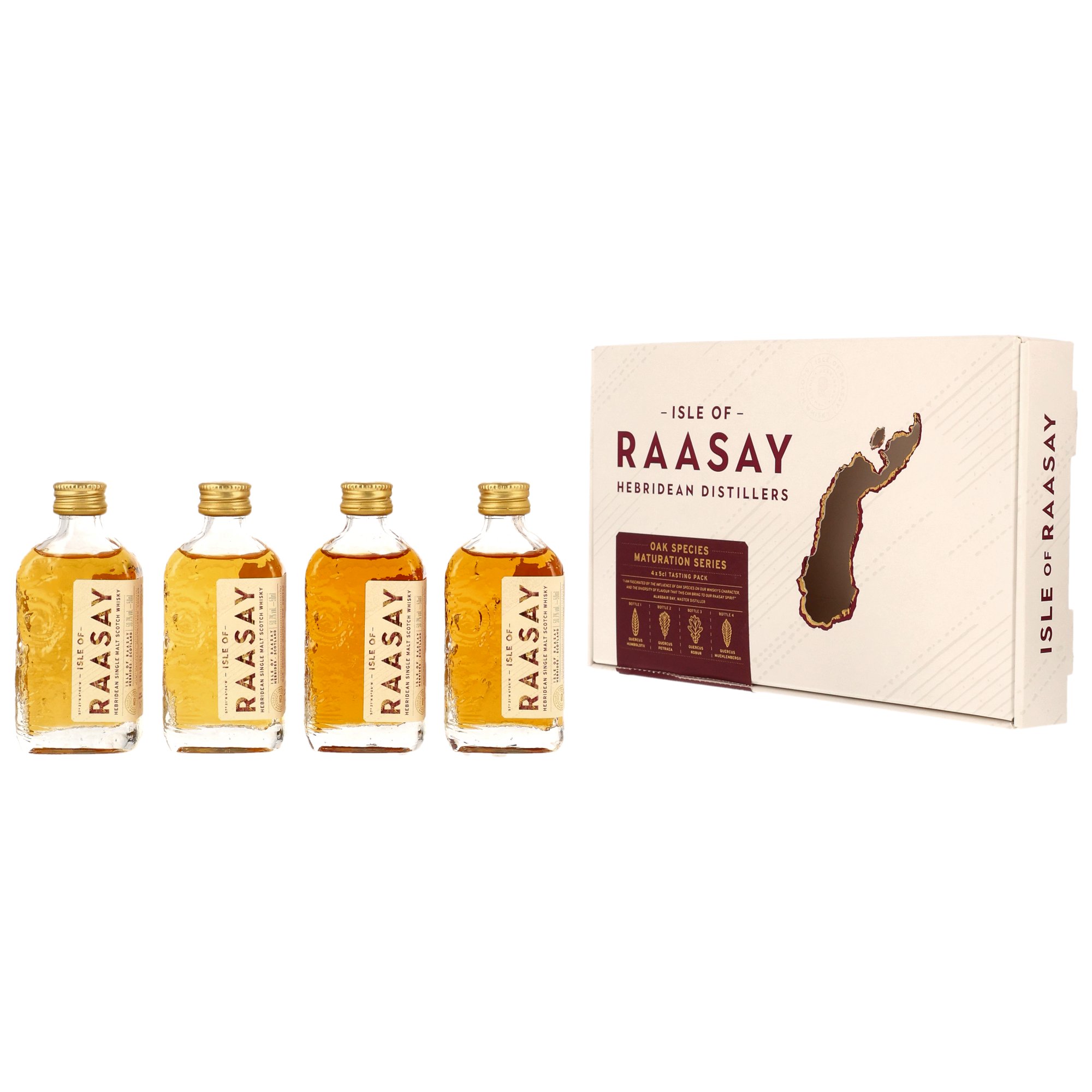Isle of Raasay Oak Species Maturation Series Tasting Set (4x 50 ml)