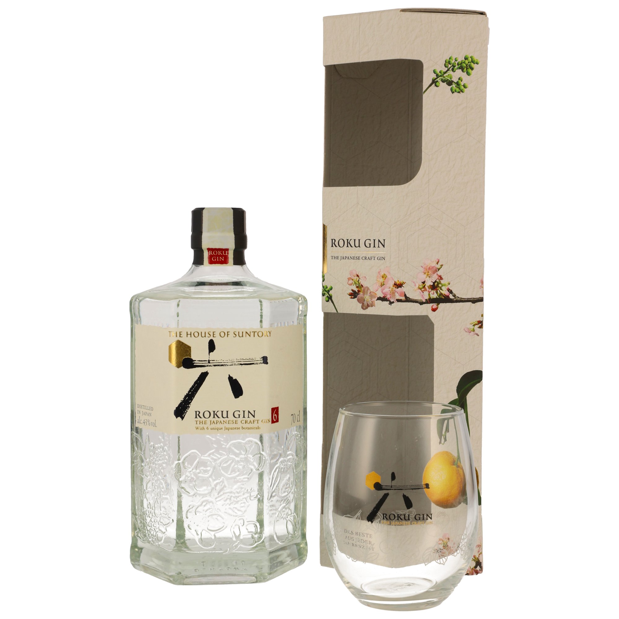 Roku Japanese Craft Gin Geschenkset mit Glas