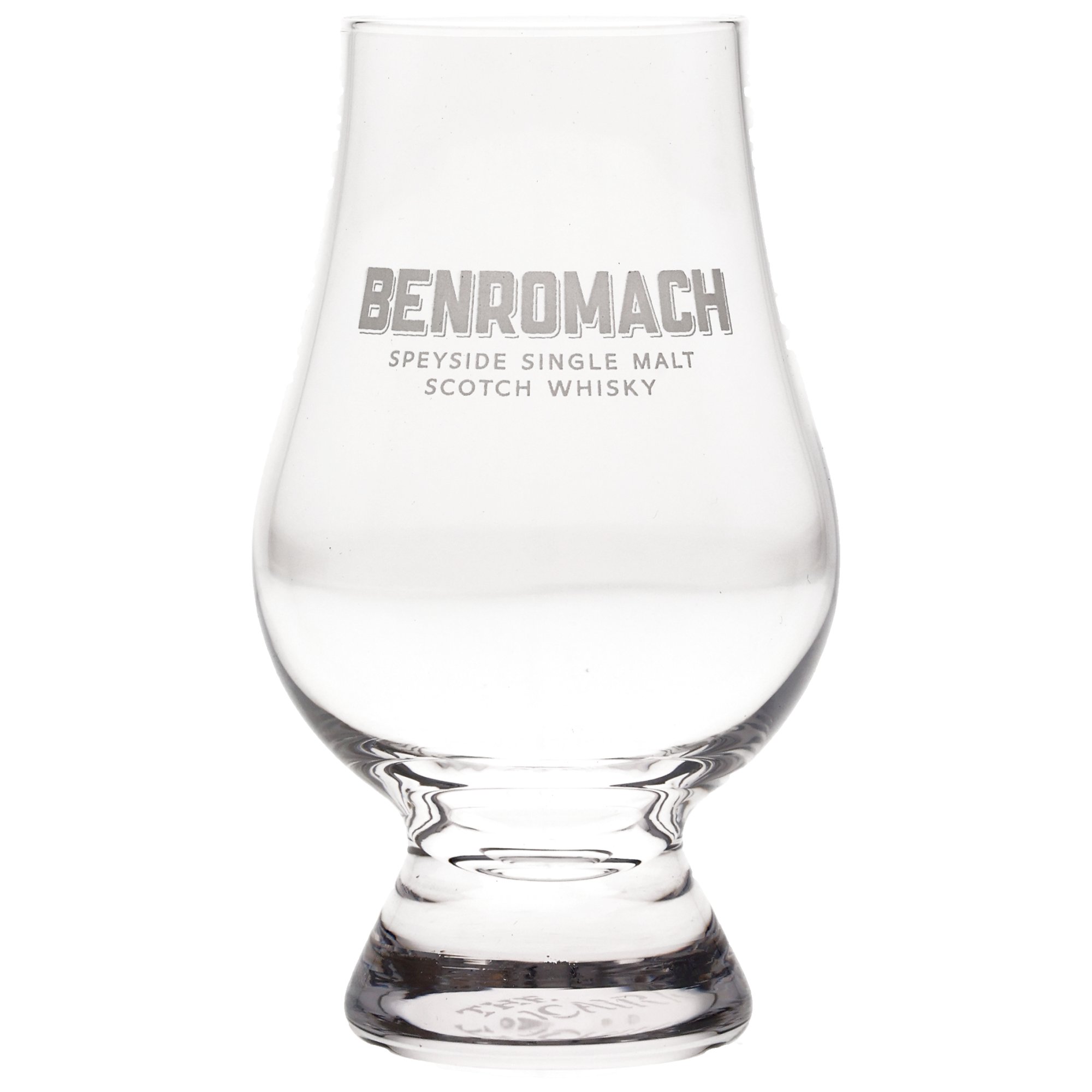 Benromach Speyside Single Malt Scotch Whisky Gravur-Glas in klassischer Tasting-Glasform