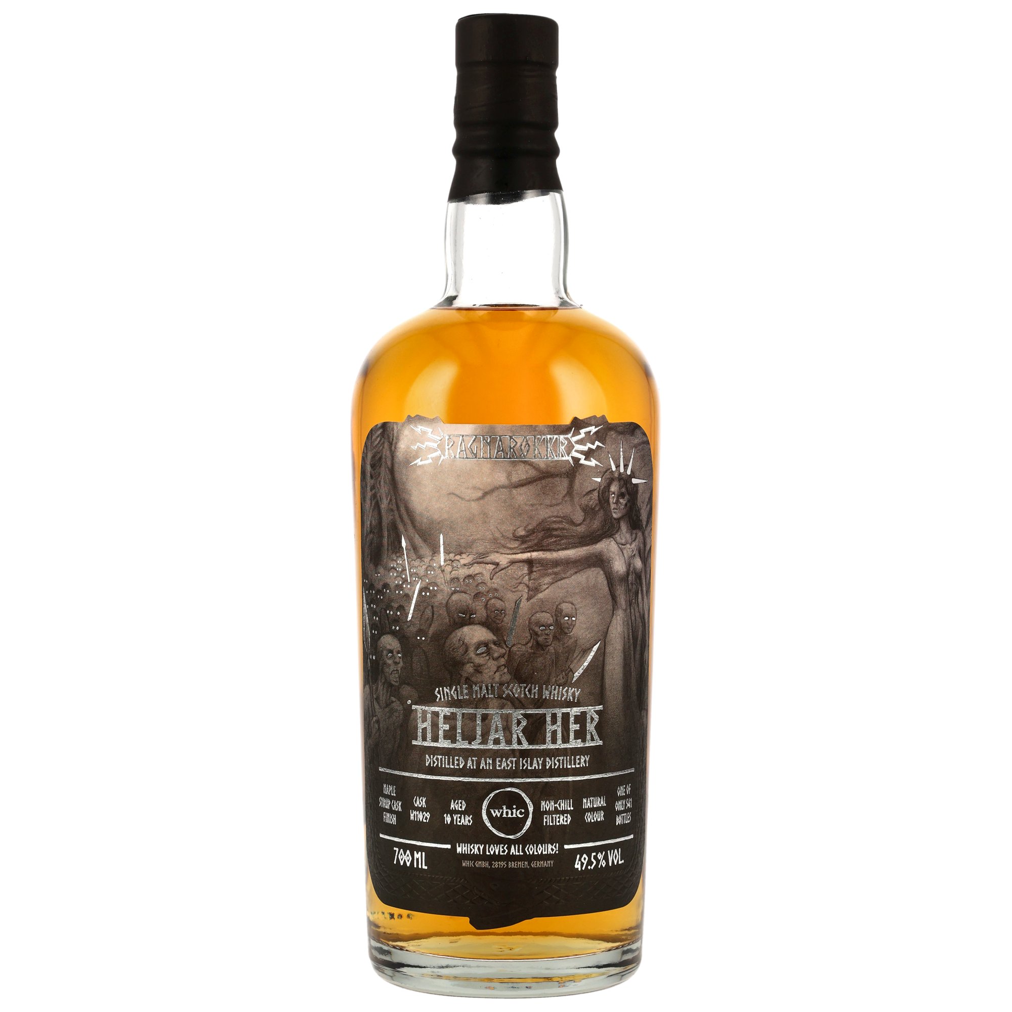 Heliar Her Single Malt Scotch Whisky 10 Jahre 49,5% Vol. aus Islay mit Ragnarök-Motiv-Etikett, 700 ml