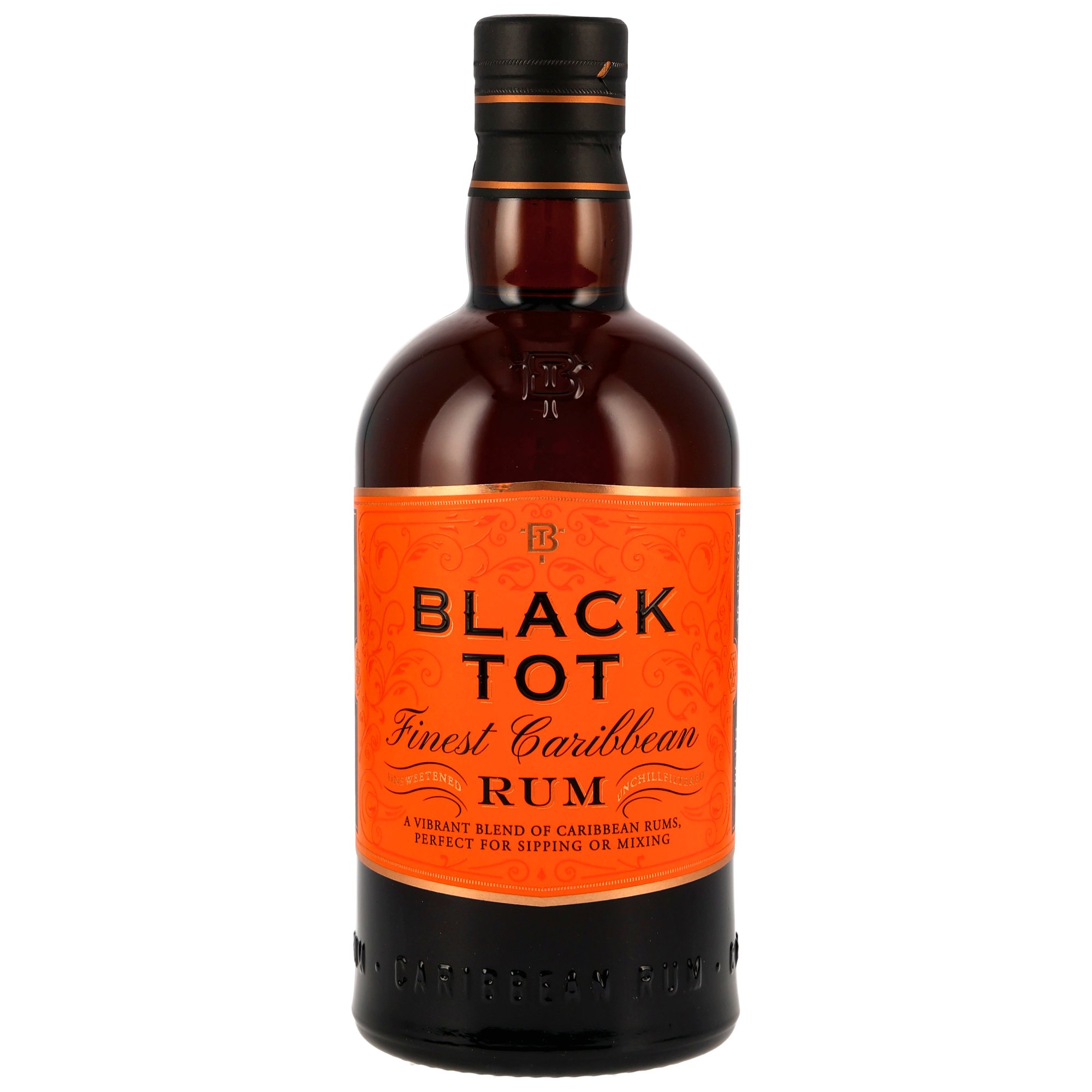 Black Tot Finest Caribbean Rum in 0,7-Liter-Flasche mit unchillfiltriertem Premium-Blend und Korkenverschluss