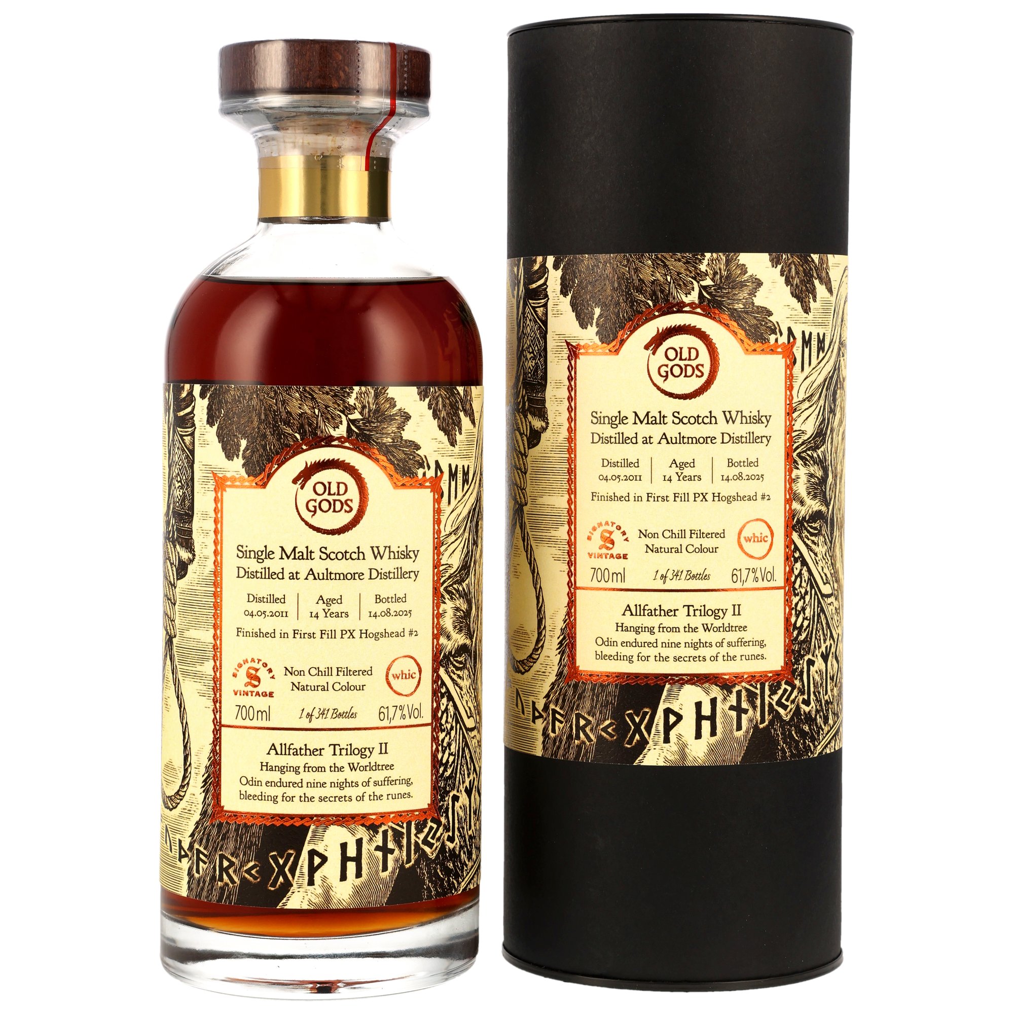 Aultmore 2011/2025 - 14 Jahre First Fill PX Hogshead Finish #2 Hanging from the Worldtree Allfather Trilogy II Old Gods (whic)