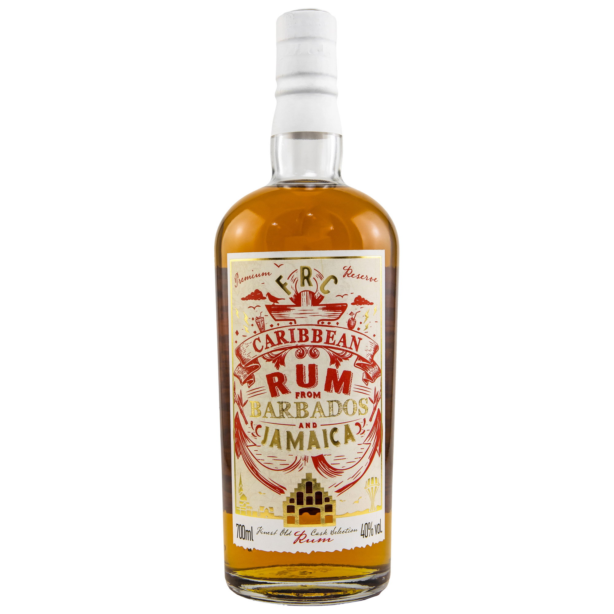 FRC Premium Reserve Caribbean Rum aus Barbados und Jamaika, 40% vol, 700ml Cask Selection Edition