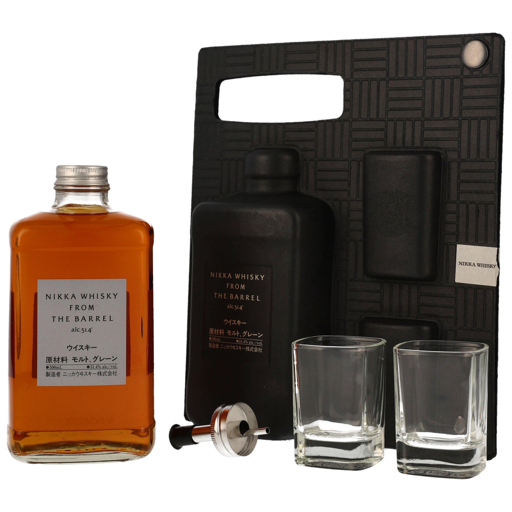 Nikka Whisky From The Barrel 51,4% Vol. japanischer Blended Whisky mit 500ml-Flasche, zwei Gläsern und praktischem Tragekoffer