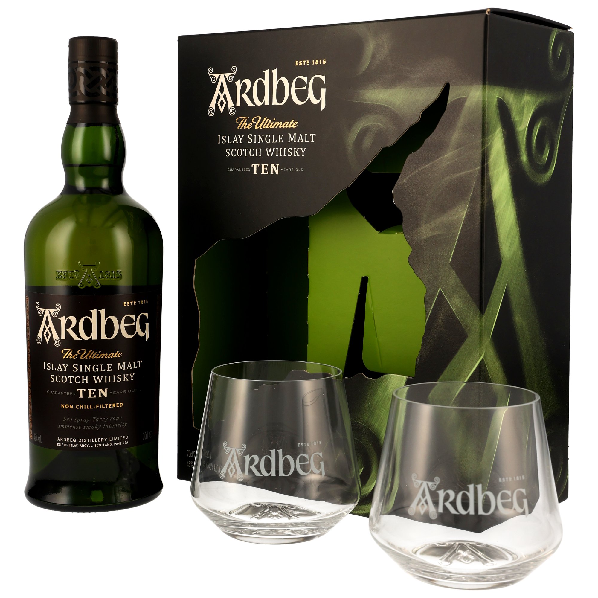 Ardbeg 10 Jahre Geschenkset mit 2 Gläsern