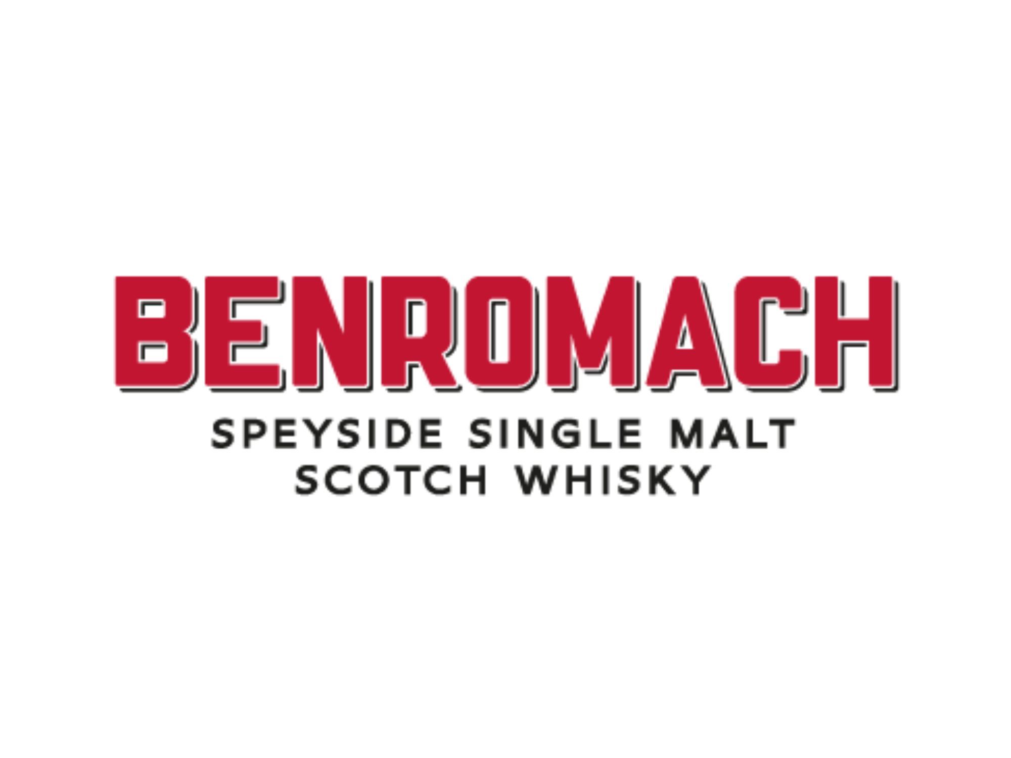 Benromach Speyside Single Malt Scotch Whisky Logo in Rot-Schwarz