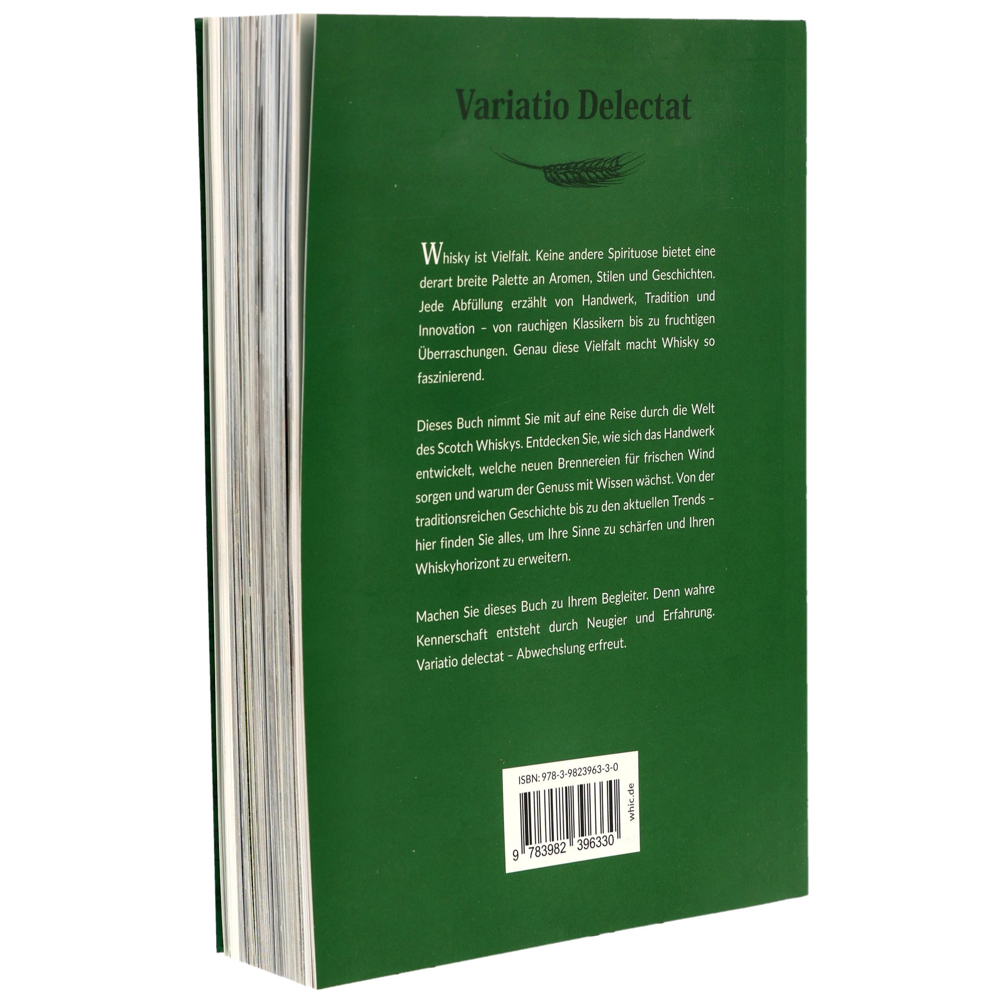 Buch Variatio Delectat über Scotch Whisky mit grüner Covergestaltung und Barcode 978-3-9823963-3-0