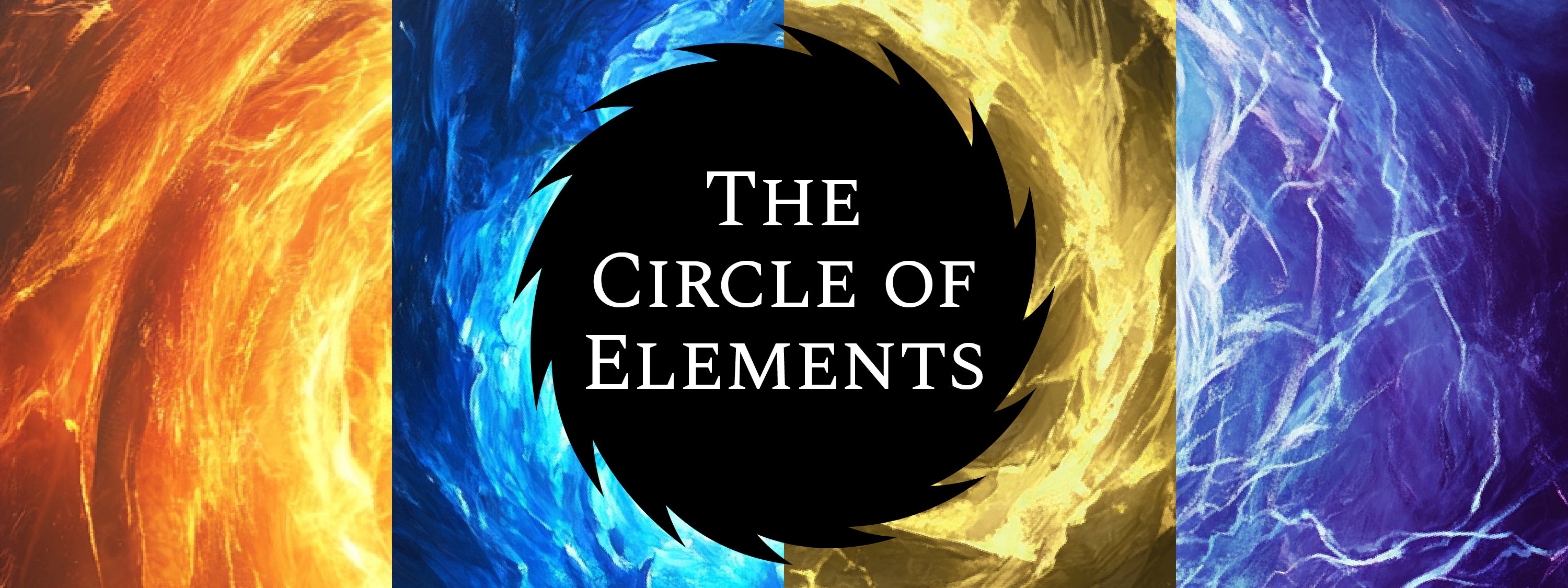 Symbolische Darstellung The Circle of Elements mit Feuer-, Wasser- und Energieelementen als Hintergrund für exklusive Spirituosen-Kollektionen