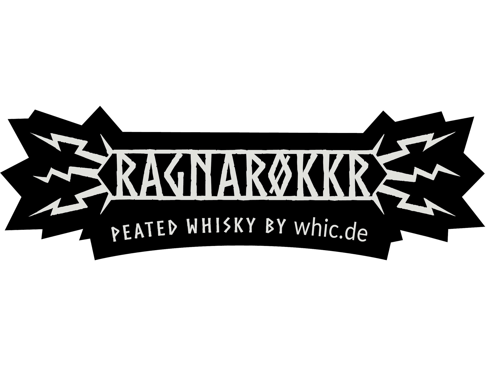 Ragnarökkr Peated Whisky Logo mit explosivem Design von whic.de