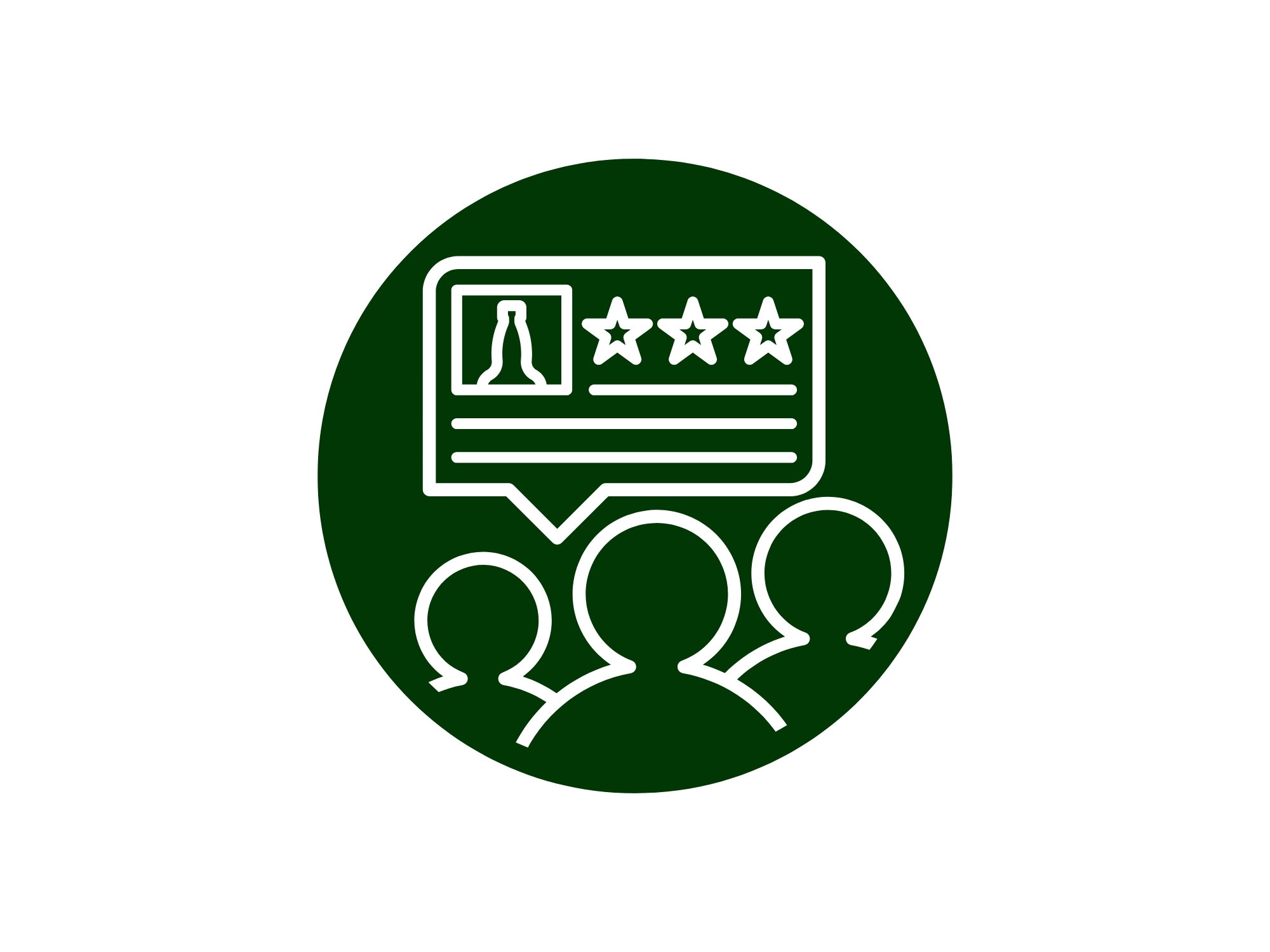 Kundenbewertungen und Community-Austausch zu Premium-Spirituosen mit 3 Personen und 3 Sternen Symbolik